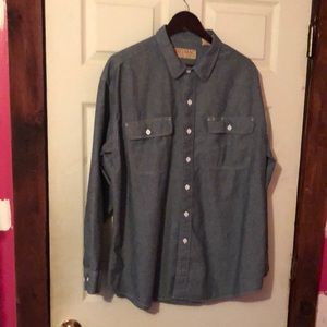 Big Mac Blue Long Sleeve Work Shirt Mens XL Dual Pockets